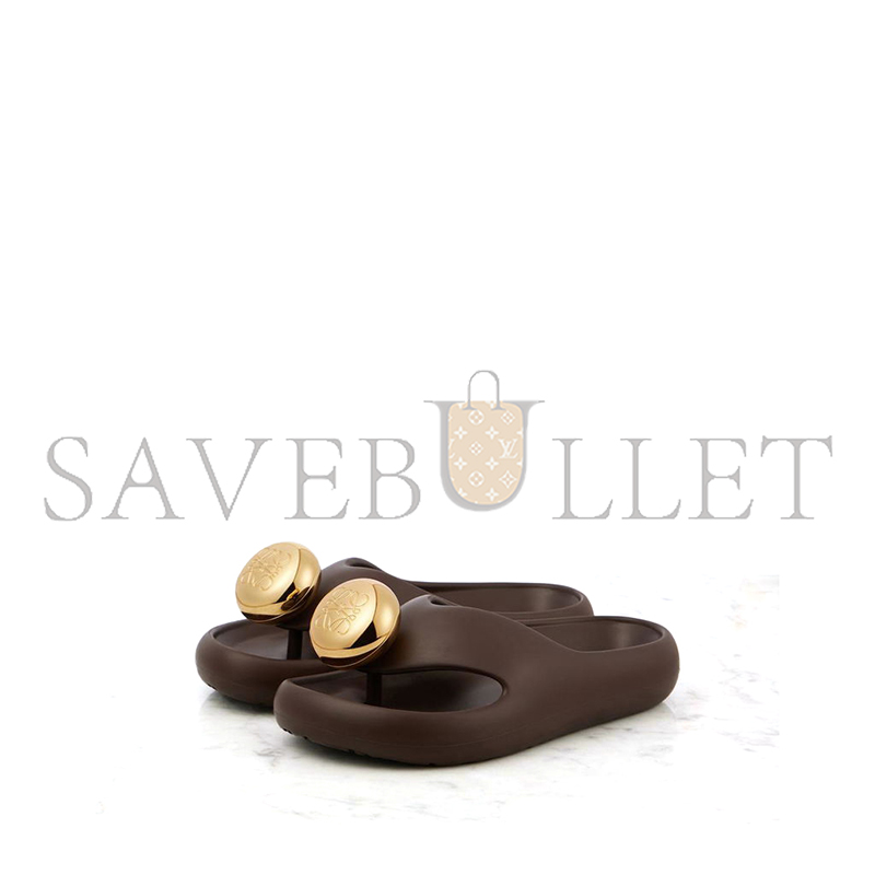 LOEWE X PAULA'S IBIZA FOAM BUBBLE SLIDES IN BROWN 